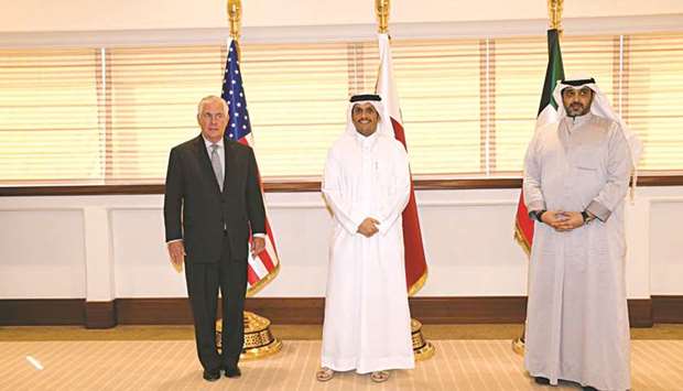 FM meets Kuwaiti minister, Tillerson