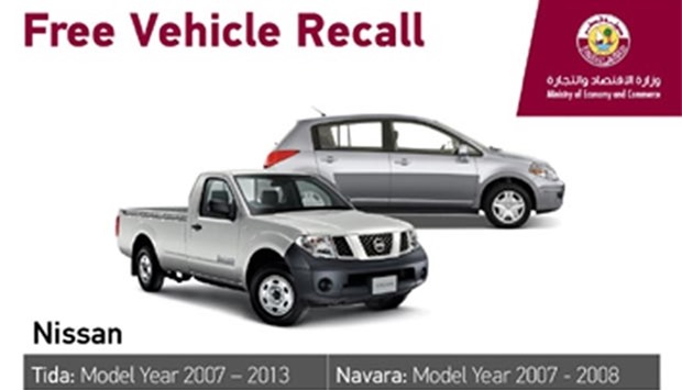 MEC announces recall of Nissan Tiida, Navara
