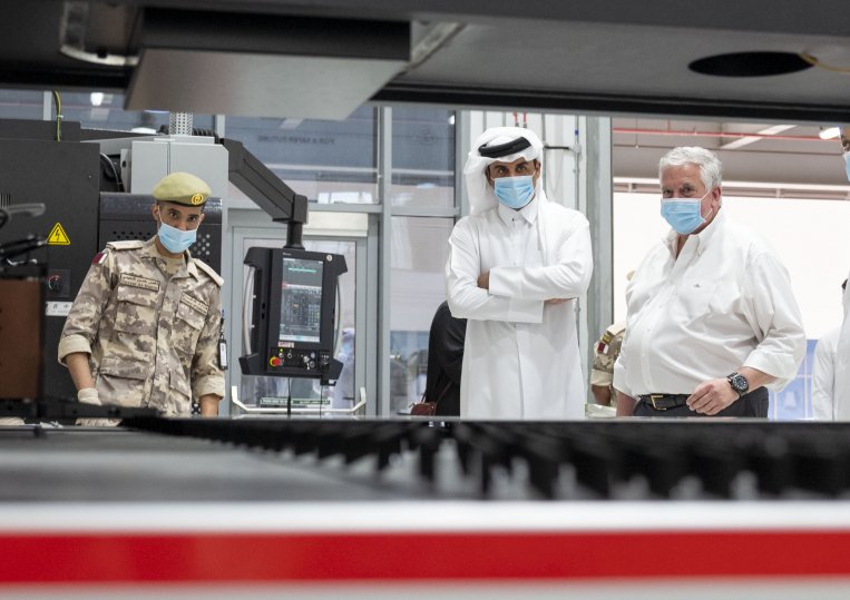 Amir inspects production of ventilators at Barzan Holding Company
