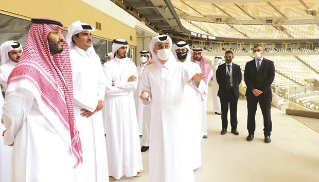 Amir, Saudi crown prince visit Lusail Stadium