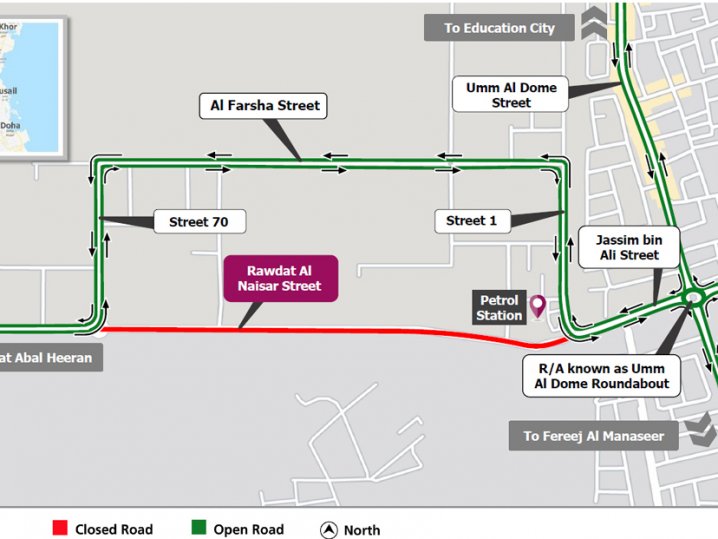 Ashghal announces closure of 1.5km stretch in Rawdat Al Naisar Street