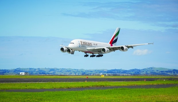 Celebration time for Emirates Dubai-Auckland A380 flight