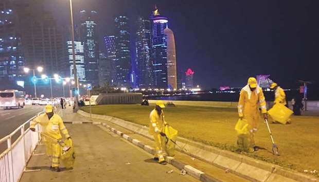 Corniche clean-up after gathering