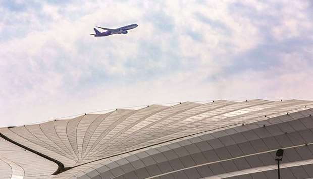 Coveted 'Winnerقs Trophy' flies above all FIFA World Cup Qatar 2022 stadiums during a special Qatar Airways 'fly-by'