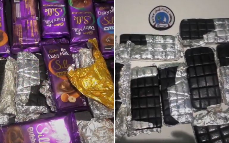 Customs foils smuggling of hashish inside chocolate bars