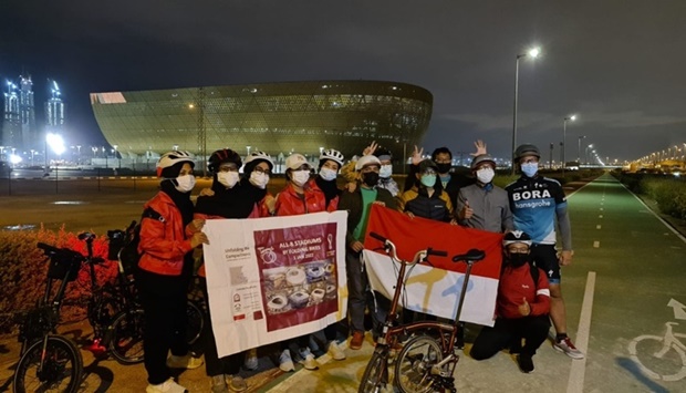 Cycling team visits all World Cup stadiums in 12 hours