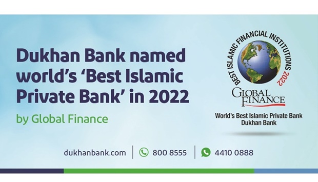 Dukhan Bank named قWorldقs Best Islamic Private Bankق in Global Finance Awards 2022