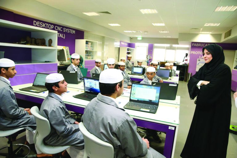 Fawzia Al Khater visits Qatar Science and Technology School