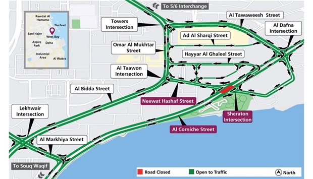 Five hours closure of Sheraton Intersection from Tuesday midnight