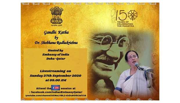Indian embassy to live stream قGandhi Kathaق event on Sunday