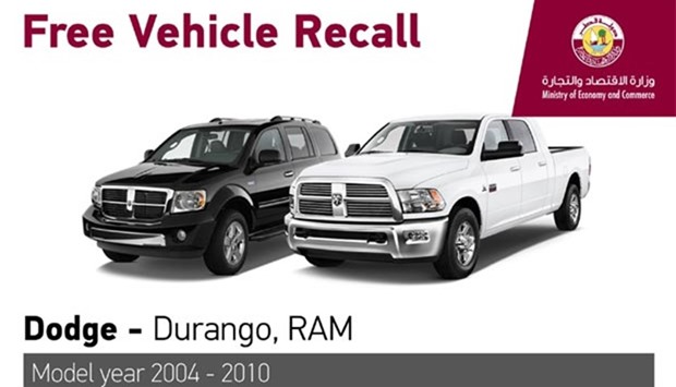 Ministry recalls two Dodge models over airbag