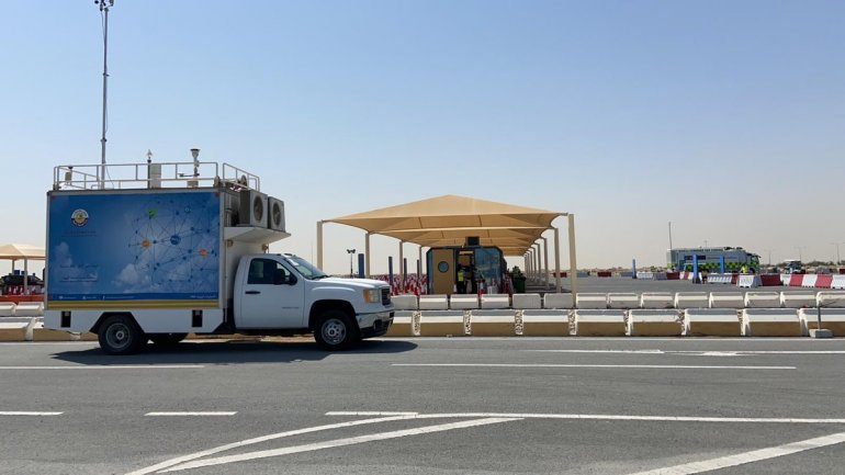 Mobile Air Quality Monitoring Station moved to Covid-19 drive-through vaccination centre