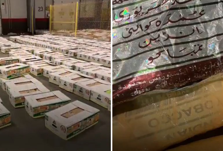 Over 2.5 tonnes of chewing tobacco seized inside melon shipment