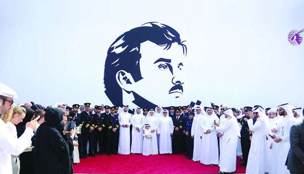 Qatar Airways installs giant canvas to express solidarity