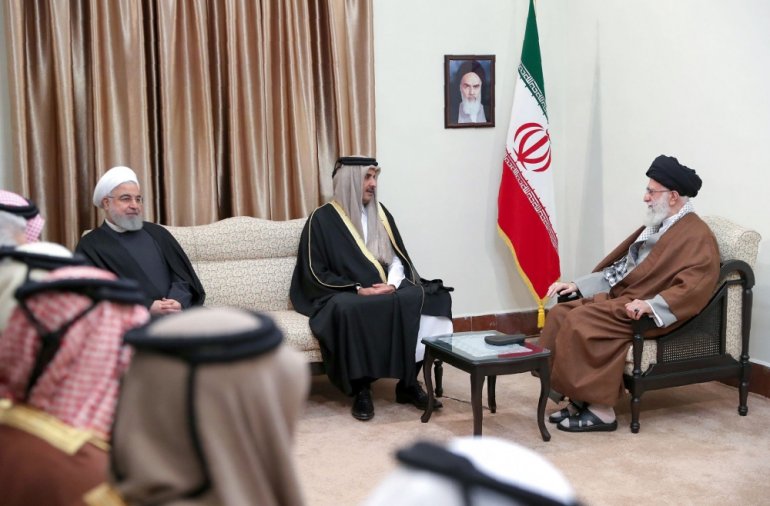 Qatar Amir meets Supreme Leader of Iran