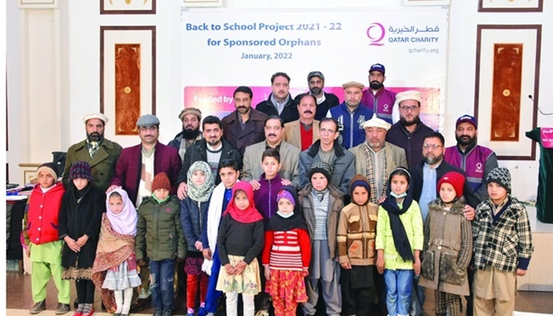 Qatar Charity distributes school supplies to orphans in Pakistan