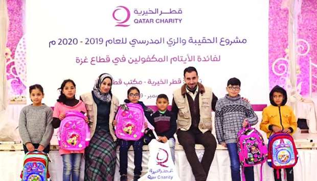 Qatar Charity provides school uniforms and supplies to orphans of Gaza