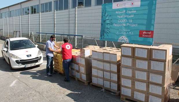 QRCS delivers food baskets, hygiene kits to virus-hit families in Kosovo