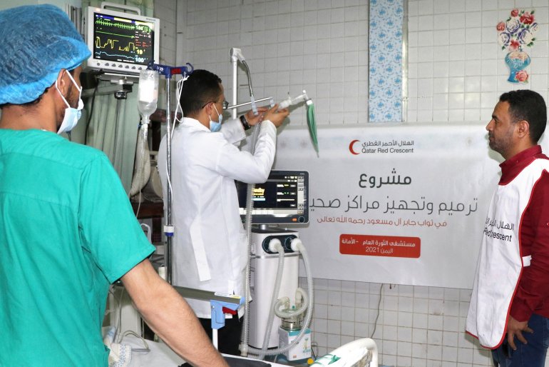QRCS rehabilitates six COVID-19 health care centres in Yemen