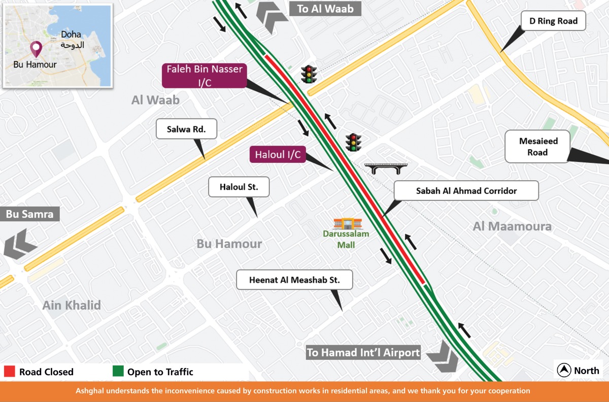 Road closure on Sabah Al Ahmad Corridor for eight hours