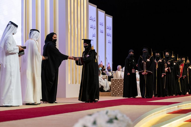 Sheikha Jawaher honours outstanding QU female graduates