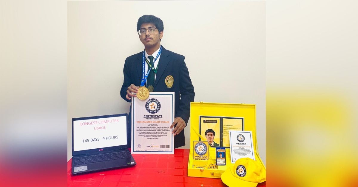 Student in Doha sets world record for longest computer usage