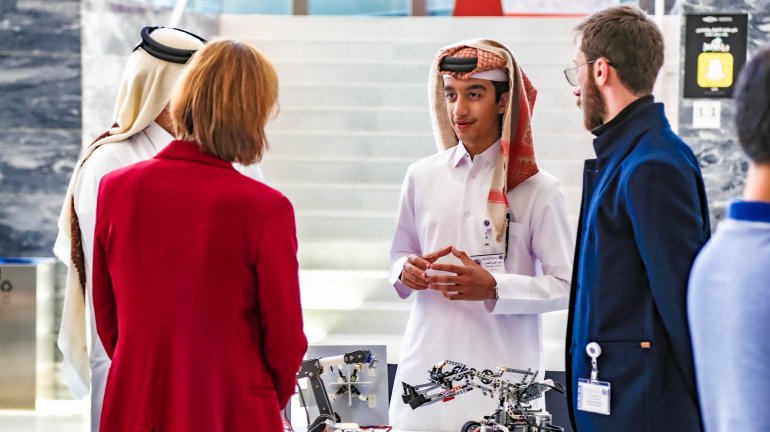 Student inventors show off robotic skills at Qatar National Library