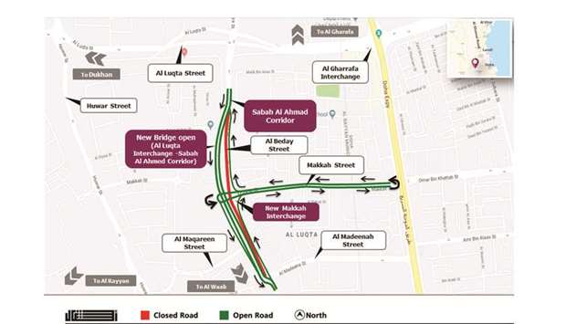 Temporary traffic shift at Makkah Al Mukarramah Interchange