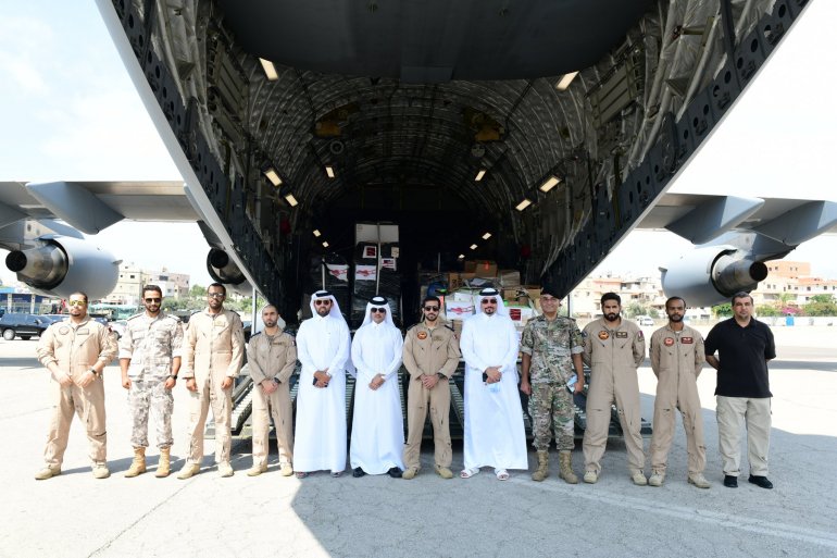 Three aircraft with aid from Qatar arrive in Lebanon