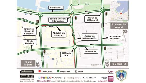 Traffic diversion on Abdulla bin Jassim Street