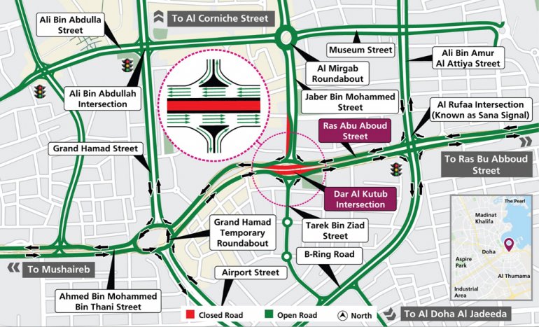 Traffic diversion on Dar Al Kutub Intersection from Friday