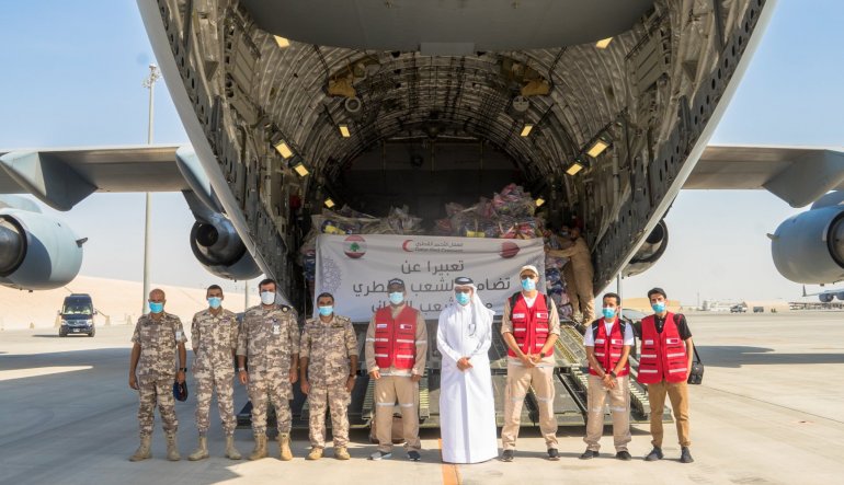 Two cargo aircraft carrying medical aid from Qatar arrive in Beirut