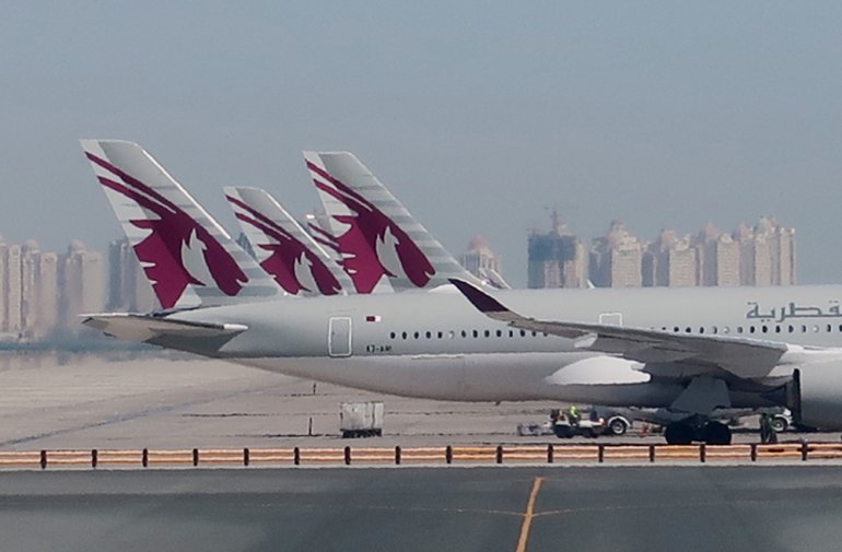 Two parked Qatar Airways planes collide due to strong winds on Thursday