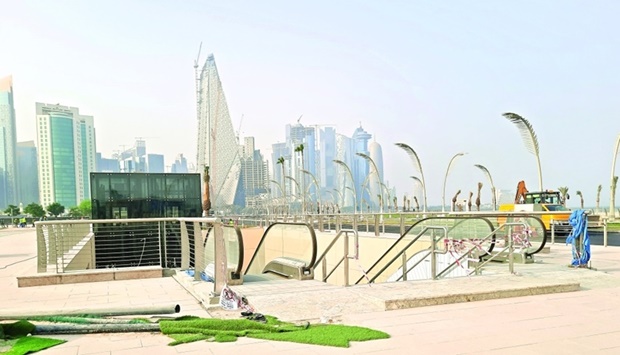 Walkways and tunnels nearing completion at Doha Corniche