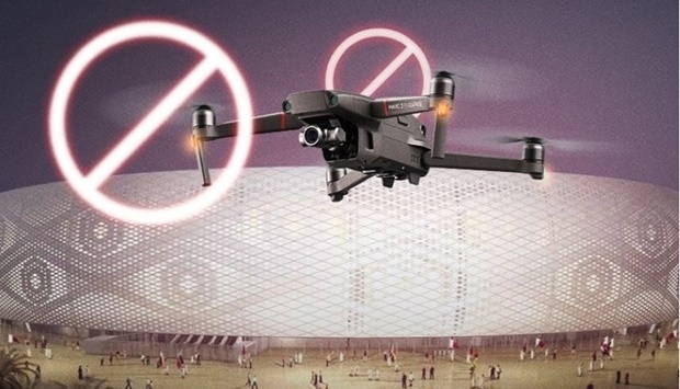 Warning against flying drones near stadiums