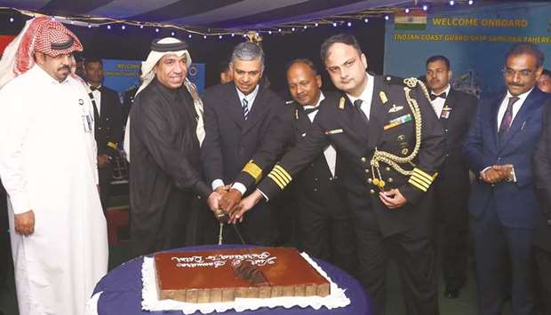 Welcome party at Hamad Port for Indian coast guard vessel